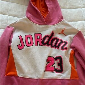 Jordan Kids' Hoodie in Pink, Orange, and White